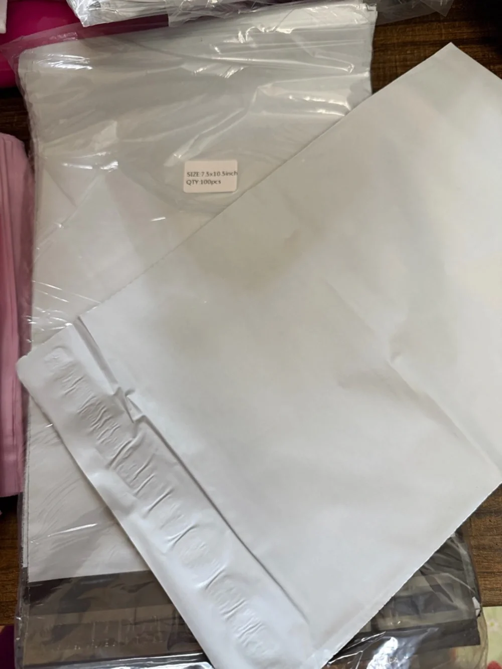 7 x 10 pink or grey polymaikers set of 30